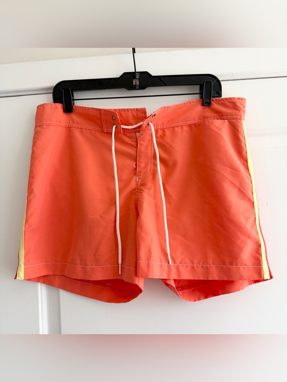 Parke & Ronen Men’s Light Orange Lace Up 3 1/2” Swim Trunks Shorts